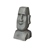 homea Garten 5dej1159-Statue Garten Moai Ton faseriges Tonfaser grau 28 x 27 x 51 cm