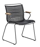 Houe dk Click dining chair, Stuhl mit Bambus Hartholz Armlehnen - schwarz in- und outdoor, design Henrik Pedersen, Dänemark, Stahl, ...