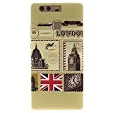 Huawei P9 Hülle,Huawei P9 Case [Scratch-Resistant] , Cozy Hut Huawei P9 Ultra Slim Perfect Fit Umschlag London Paris Design Muster ...