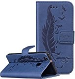Huawei P9 Lite Hülle Leder Flip Wallet Etui Case Echt, Nnopbeclik Folio PU Leather Blume Case mit Karte Halter-Magnetverschluß-Klappbar Stand, ...