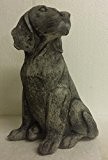 Hund LABRADOR 7,4 Kg TIM Welpe liegend Tierfigur Steinfigur Frostfrei Garten Dekomassiver Steinguss