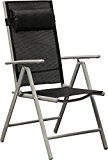 IB-Style - 2 Stück Hochlehner Gartenstühle Klappsessel Aluminium / Textilen, schwarz, 7-fach verstellbar