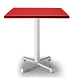 Idee Tische Outdoor, Tische ausziehbaren Tisch quadratisch 70 x 70 cm, Tischplatte aus Werzalit 70 x 70, Säule aus Stahl 50 x 50 mm