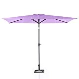 iKayaa Sonnenschirm Gartenschirm Kurbelschirm Schirm 2 x 3 Meter 6-teilig Violett