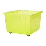 IKEA VESSLA - Storage crate with castors, light green - 39x39 cm