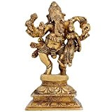 Indian DÃ©cor Religious Figure Lord Ganesha With His Consort Siddhi 6 inch