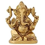 Indian Decorative Items God Ganesha Brass Statue Hindu Temple Puja Mandir 4 inch
