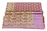 Indian Jahrgang Polyester Saree Lila Gewebte Sari Sarong Gebrauchte Handwerk Stoff 5 Yard