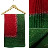 Indische Vintage Sari Handwerk Stoff Pure Silk Red Bandhani gedruckt verwendet Saree 5YD