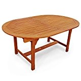 indoba® IND-70001-TI - Serie Sun Flair - Gartentisch aus Holz FSC zertifiziert - oval, ausziehbar