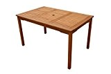 indoba® IND-70018-TI - Serie Montana - Gartentisch aus Holz FSC zertifiziert - rechteckig, mit Schirmöffnung