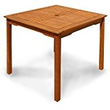 indoba® IND-70070-TI - Serie Montana - Gartentisch aus Holz FSC zertifiziert - quadratisch, mit Schirmöffnung