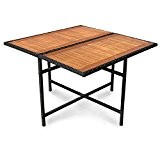 indoba® IND-70076-TI - Serie Faro - Gartentisch aus Holz FSC zertifiziert und Polyrattan - quadratisch