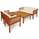 indoba® IND-70110-SASE4 - Serie Samoa - Gartenmöbel Set - Loungeset 4-teilig aus Holz FSC zertifiziert - 2 Gartenstühle + 1 ...
