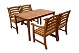 indoba® IND-70289-MOSE5ST4 - Serie Montana - Gartenmöbel Set 5-teilig aus Holz FSC zertifiziert - 4 Gartenstühle + ein rechteckiger Gartentisch ...
