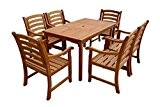 indoba® IND-70292-MOSE7 - Serie Montana - Gartenmöbel Set 7-teilig aus Holz FSC zertifiziert - 6 Gartenstühle + rechteckiger Gartentisch mit ...