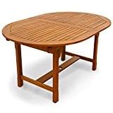 indoba® IND-70301-TI - Serie Sun Shine - Gartentisch aus Holz FSC zertifiziert - oval, ausziehbar, mit Schirmöffnung