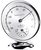 infactory Analoges XL Thermometer mit Hygrometer, 14 cm