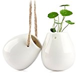 INNOTER Hanging Planter, Decorative Ceramic Flower Pot Water Planter Plant Vase, Set of 2