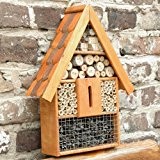 Insektenhotel Insektenhaus aus Erlenholz mit Dachschindel | 25 x 9,5 x40 cm | Nisthilfe und Überwinterungshilfe für Nutzinsekten, Nützlinge | ...