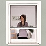 Insektenschutz Fenster Rollo 100 x 160 cm weiß Alu-Bausatz Klemmrollo + Fiberglasgewebe, kürzbar, ohne Bohren, stufenlos arretierbar