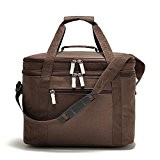Insulated Waterproof Foldable Portable Picnic Bag Lunch Tote Bag with Zip Closure Shoulder Strap and Pad for Men Women Large ...