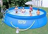 Intex Pool Easy Komplettset 457 x 107 cm mit Filterpumpe, Leiter, Abdeckplane,Bodenplane