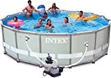 Intex Ultra Rondo Frame Pool Set, Sandfilteranlage 4.542 l/h, Leiter, Abdeckplane, Bodenschutzplane, 488 x 122 cm