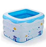 Intime Rectangle Blumendruck-Baby-Pool, Säuglingsspiel Pool Badewanne, Blau