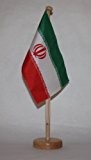 Iran Tischflagge 15x25 cm in Profiqualität, mit 42 cm Massivholz - Tischständer