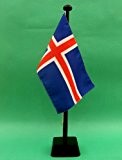 Island 15x25 cm Tischflagge in Profiqualität, nur Tischflagge