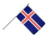 Island Flagge, isländische Stockflagge 30 x 45 cm, MaxFlags®