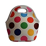 Isolierte Kühltasche Lunch Tote Lunchtasche Picknick Taschen Blumen Regentropfen Spots Streifen Farbe Damen Handtasche für Mädchen Kinder Colorful spots