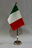 Italien 15x25 cm Tischflagge (CH) mit 42 cm Chrom Tischflaggenständer, edle Ausführung