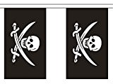 Jack Rackman Totenkopf und gekreuzten Knochen Piraten Polyester Flagge Wimpelkette 6 m (20 ') Wimpelkette mit 20 Flagge