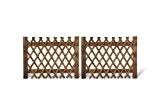 Jägerzaun Doppeltor /Gartentor für Jägerzäune zweiflügelig Holzzaun im Maß 300 x 120 cm (Breite x Höhe) aus Kiefer/Fichte Holz mit ...
