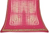 Jahrgang-Dupatta-lange Stola-Georgette-Rosa-Schals Bindung-Färben Sie gedruckte benutzte Kunst Hijab