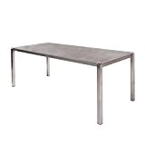 Jan Kurtz Lux Excell Gartentisch ausziehbar 160/220cm, taupe Gestell Edelstahl Tischplatte Keramik LxBxH 160 220x90x72cm mit 1 Einlegeplatte 60cm