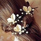 janedream Einzigartiges Design Stil Kopfschmuck Blume Perlen Hochzeit Brautschmuck U-Form Clip Frauen Haar Pin