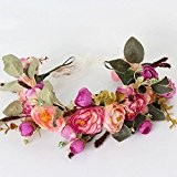 janedream Gorgeous Romantische Simulation von Camellia Blumen Dekorative Kränzen Hochzeit Foto Kränzen Kopfband Haar Krone orange Rosarot