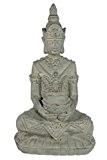 Jänig 10921 Buddha, sitzend, meditierend, mit Vogeltränke, Höhe 66 cm, sandfarben