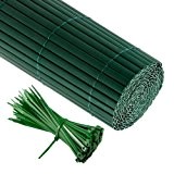 JAROLIFT PVC Sichtschutzzaun, Sichtschutz-Matte 120 x 300cm, grün inkl. 50 Kabelbinder, grün