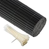JAROLIFT PVC Sichtschutzzaun, Sichtschutz-Matte 120 x 500cm, grau inkl. 50 Kabelbinder, transparent