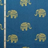 Jeans Stoff - Elefanten - Blau