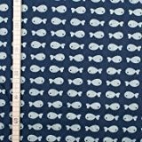 Jeans Stoff Fischlis 2 - Meterware - 140 cm breit