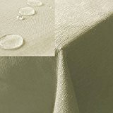 JEMIDI Tischdecke / Gartentischdecke Lotus Effekt Leinenoptik Tischdecke Decke Leinen Fleckschutz XL (Champagner, Oval 130cm x 220cm)