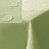 JEMIDI Tischdecke / Gartentischdecke Lotus Effekt Leinenoptik Tischdecke Decke Leinen Fleckschutz XL (Hellgrün, Oval 135cm x 180cm)