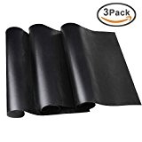 JTDEAL Grillmatte/Backpapier/Backmatte, hitzebeständig und wiederverwendbar für Grill und Backofen, 3Stück, schwarz
