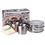 Juning 8 Piece/Set Camping Kochgeschirr, Hiking Picnic Cookware Cooking Set für 2-3 Person Camping, Ideal for Hiking /Backpacking