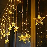 K-Bright 3,5m/138in 96 LED Star-Shaped Fairy Christmas String Lights Indoor Outdoor Decorative Curtain Lamp 8 Twinkle Modes For Xmas Tree ...